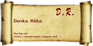 Donka Réka névjegykártya